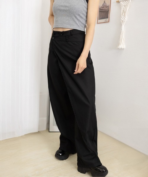 Miniministore(ミニミニストア)の「ウエストラップスラックスパンツレディース(スラックス・レディース・ブラック/グレー・L/M/S)」の7枚目の写真