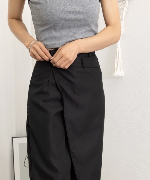 Miniministore(ミニミニストア)の「ウエストラップスラックスパンツレディース(スラックス・レディース・ブラック/グレー・L/M/S)」の9枚目の写真
