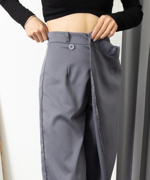 Miniministore(ミニミニストア)の「ウエストラップスラックスパンツレディース(スラックス・レディース・ブラック/グレー・L/M/S)」の15枚目の写真