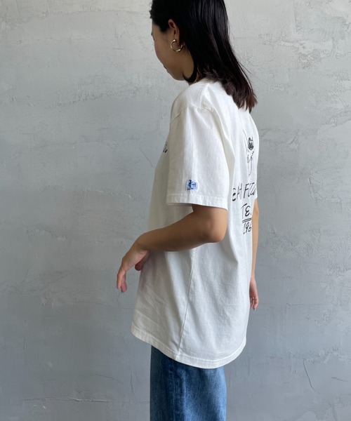 The Endless Summer（エンドレスサマー）の「[THE ENDLESS SUMMER/エンドレスサマー] 別注 手書き風ロゴ BUHIバックプリント Tシャツ（Tシャツ/カットソー・レディース・ホワイト/ネイビー/ブラック/グレー・M/L/XL）」の16枚目の写真