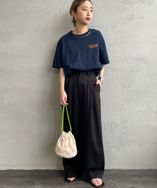 The Endless Summer（エンドレスサマー）の「[THE ENDLESS SUMMER/エンドレスサマー] 別注 手書き風ロゴ BUHIバックプリント Tシャツ（Tシャツ/カットソー・レディース・ホワイト/ネイビー/ブラック/グレー・M/L/XL）」の9枚目の写真