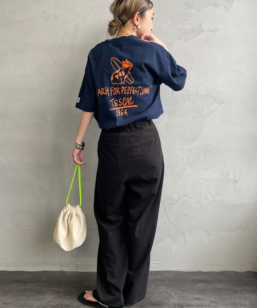 The Endless Summer（エンドレスサマー）の「[THE ENDLESS SUMMER/エンドレスサマー] 別注 手書き風ロゴ BUHIバックプリント Tシャツ（Tシャツ/カットソー・レディース・ホワイト/ネイビー/ブラック/グレー・M/L/XL）」の10枚目の写真