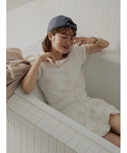 JUMELLE(ジュメロ)の「tulle design Tshirt(Tシャツ/カットソー・レディース・ピンク/ホワイト・FREE)」の14枚目の写真