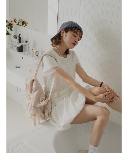 JUMELLE(ジュメロ)の「tulle design Tshirt(Tシャツ/カットソー・レディース・ピンク/ホワイト・FREE)」の16枚目の写真