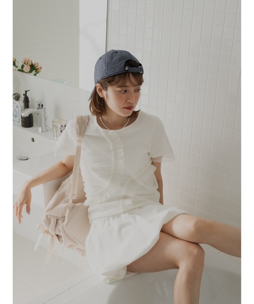 JUMELLE(ジュメロ)の「tulle design Tshirt(Tシャツ/カットソー・レディース・ピンク/ホワイト・FREE)」の17枚目の写真