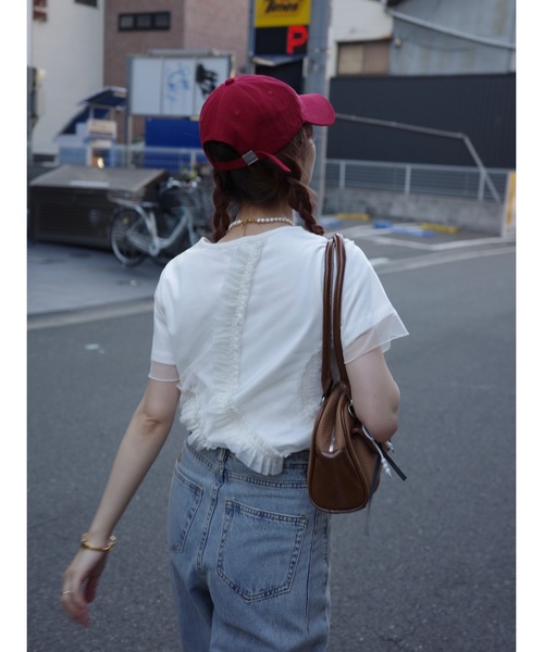 JUMELLE(ジュメロ)の「tulle design Tshirt(Tシャツ/カットソー・レディース・ピンク/ホワイト・FREE)」の6枚目の写真