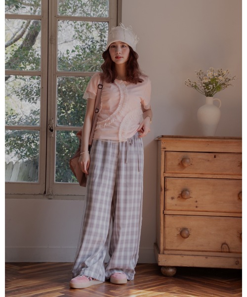 JUMELLE(ジュメロ)の「tulle design Tshirt(Tシャツ/カットソー・レディース・ピンク/ホワイト・FREE)」の9枚目の写真
