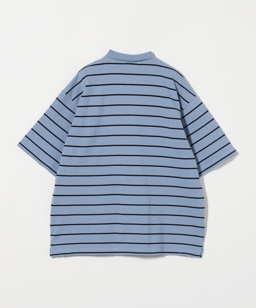 MONKEY TIME(モンキータイム)の「ディストレスト カノコ ボーダー ポロシャツ(ポロシャツ・メンズ・ケリーグリーン/ブラック/コバルトブルー・M/S/XL/L)」の5枚目の写真