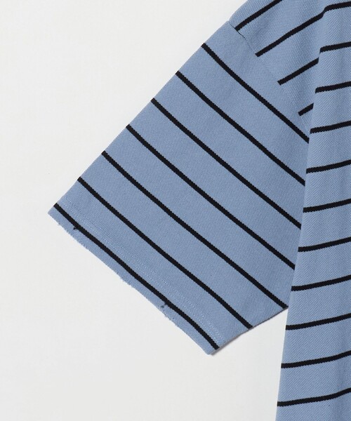 MONKEY TIME(モンキータイム)の「ディストレスト カノコ ボーダー ポロシャツ(ポロシャツ・メンズ・ケリーグリーン/ブラック/コバルトブルー・M/S/XL/L)」の7枚目の写真