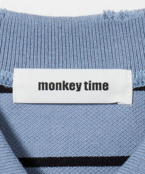 MONKEY TIME(モンキータイム)の「ディストレスト カノコ ボーダー ポロシャツ(ポロシャツ・メンズ・ケリーグリーン/ブラック/コバルトブルー・M/S/XL/L)」の18枚目の写真