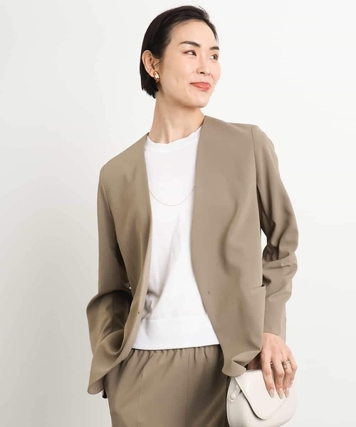 MICHEL KLEIN（ミッシェル・クラン）の「[アンサンブル対応/接触冷感]クルーネックニットプルオーバー（ニット/セーター・レディース・ネイビー/ブラック/ホワイト/ラベンダー・38）」の20枚目の写真