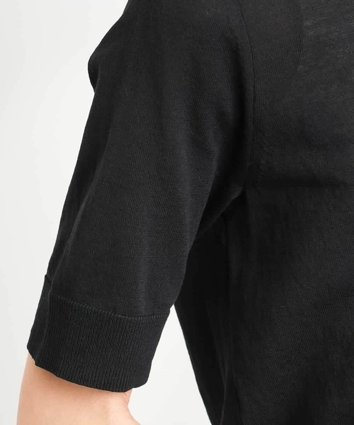 MICHEL KLEIN（ミッシェル・クラン）の「[アンサンブル対応/接触冷感]クルーネックニットプルオーバー（ニット/セーター・レディース・ネイビー/ブラック/ホワイト/ラベンダー・38）」の22枚目の写真