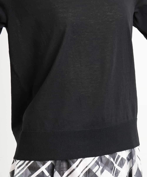 MICHEL KLEIN（ミッシェル・クラン）の「[アンサンブル対応/接触冷感]クルーネックニットプルオーバー（ニット/セーター・レディース・ネイビー/ブラック/ホワイト/ラベンダー・38）」の19枚目の写真