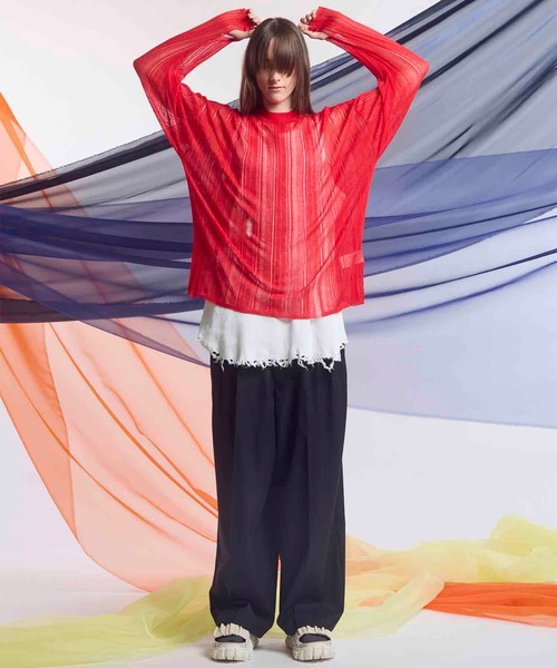 MAISON SPECIAL（メゾンスペシャル）の「《UNISEX》Damaged Waffle Layered Tank Top/ダメージワッフルレイヤードタンクトップ【MAISON SPECIAL/メゾンスペシャル】（タンクトップ・メンズ・ホワイト/チャコールグレー/ブラック・1/2）」の11枚目の写真