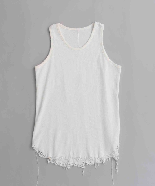 MAISON SPECIAL（メゾンスペシャル）の「《UNISEX》Damaged Waffle Layered Tank Top/ダメージワッフルレイヤードタンクトップ【MAISON SPECIAL/メゾンスペシャル】（タンクトップ・メンズ・ホワイト/チャコールグレー/ブラック・1/2）」の22枚目の写真
