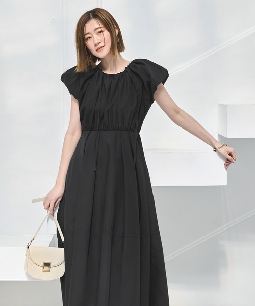 RUIRUE BOUTIQUE(ルイルエブティック)の「洗える | フレンチ バルーン スリーブ ワンピース | レディース おしゃれ きれいめ リゾート 休日コーデ フレンチスリーブ コクーン リゾートワンピ(ワンピース・レディース・ブラック/ピンク/ホワイト・S/M/L/LL)」の19枚目の写真