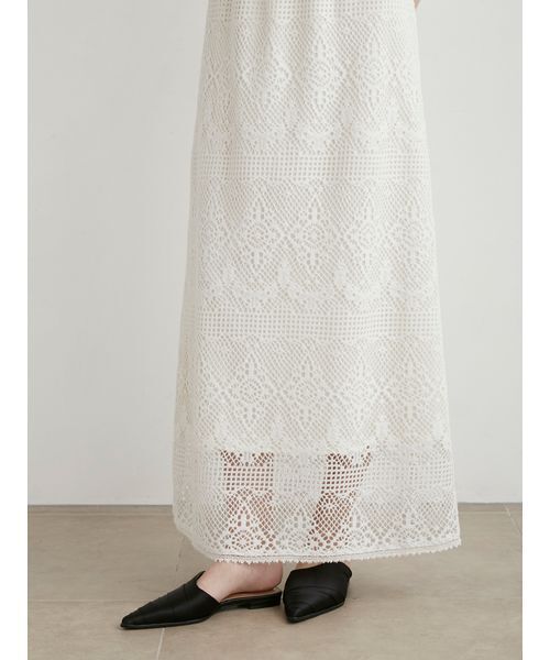 MIESROHE（ミースロエ）の「ﾗｯｾﾙﾚｰｽﾏｷｼｽｶｰﾄ（スカート・レディース・ブラック/ホワイト・FREE）」の11枚目の写真