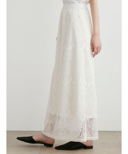 MIESROHE（ミースロエ）の「ﾗｯｾﾙﾚｰｽﾏｷｼｽｶｰﾄ（スカート・レディース・ブラック/ホワイト・FREE）」の12枚目の写真