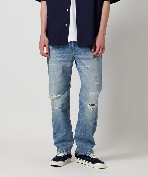 新品タグ付〈CGS.〉オーガニックコットンダメージデニムパンツ　S メンズ CGS.＞ オーガニックコットン ダメージ デニムパンツ（デニム