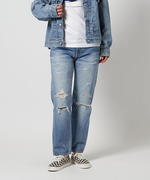 新品タグ付〈CGS.〉オーガニックコットンダメージデニムパンツ　S メンズ CGS.＞ オーガニックコットン ダメージ デニムパンツ（デニム