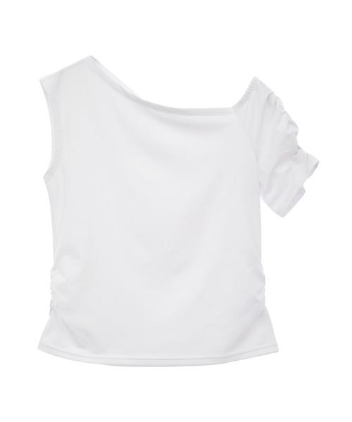 Julier Yoga and Relax(ジュリエヨガアンドリラックス)の「Julier Ecocoアシンメトリートップス(Tシャツ/カットソー・レディース・ネイビー/ホワイト/カーキ・1/0)」の4枚目の写真