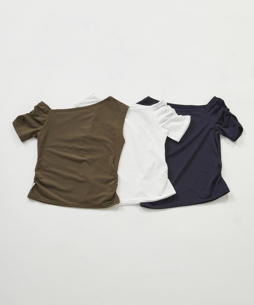 Julier Yoga and Relax(ジュリエヨガアンドリラックス)の「Julier Ecocoアシンメトリートップス(Tシャツ/カットソー・レディース・ネイビー/ホワイト/カーキ・1/0)」の10枚目の写真