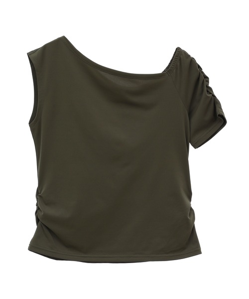 Julier Yoga and Relax(ジュリエヨガアンドリラックス)の「Julier Ecocoアシンメトリートップス(Tシャツ/カットソー・レディース・ネイビー/ホワイト/カーキ・1/0)」の11枚目の写真