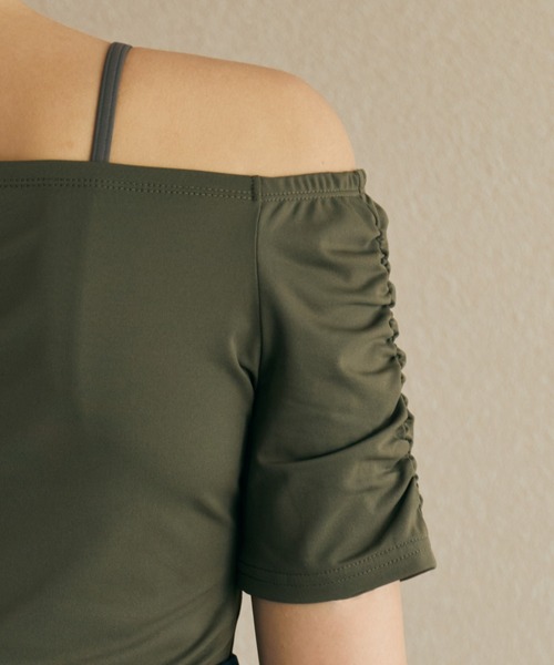 Julier Yoga and Relax(ジュリエヨガアンドリラックス)の「Julier Ecocoアシンメトリートップス(Tシャツ/カットソー・レディース・ネイビー/ホワイト/カーキ・1/0)」の14枚目の写真