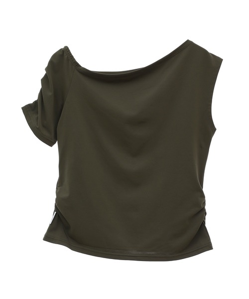 Julier Yoga and Relax(ジュリエヨガアンドリラックス)の「Julier Ecocoアシンメトリートップス(Tシャツ/カットソー・レディース・ネイビー/ホワイト/カーキ・1/0)」の17枚目の写真