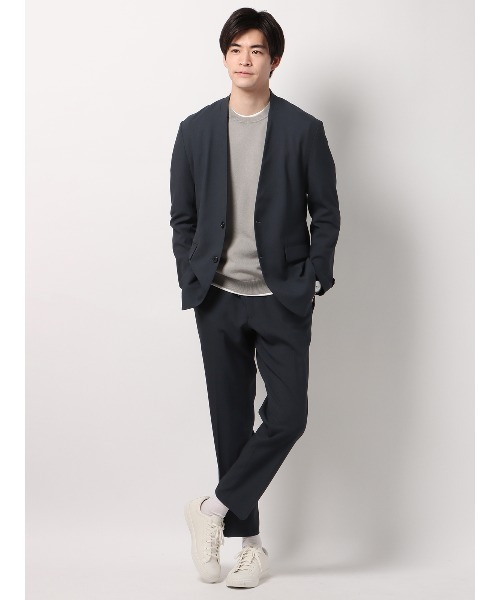 最高ジャケット ノーカラー ウォッシャブル NON IRON 2WAYストレッチ