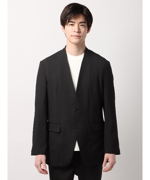 最高ジャケット ノーカラー ウォッシャブル NON IRON 2WAYストレッチ