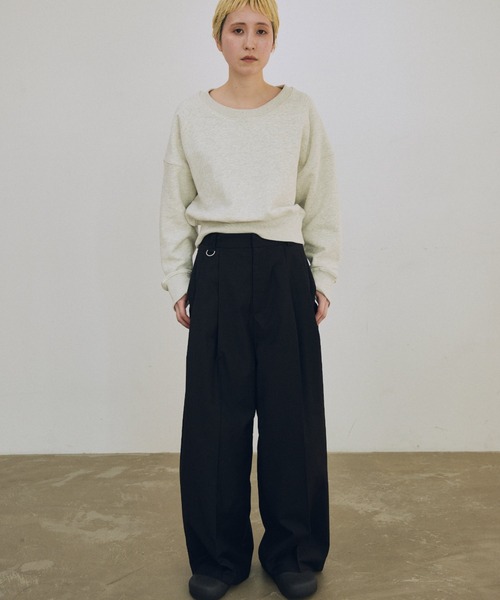 lit(リット)の「D Ring Tuck Pants(スラックス・レディース・ブラック/チャコールグレー・36/38)」の4枚目の写真