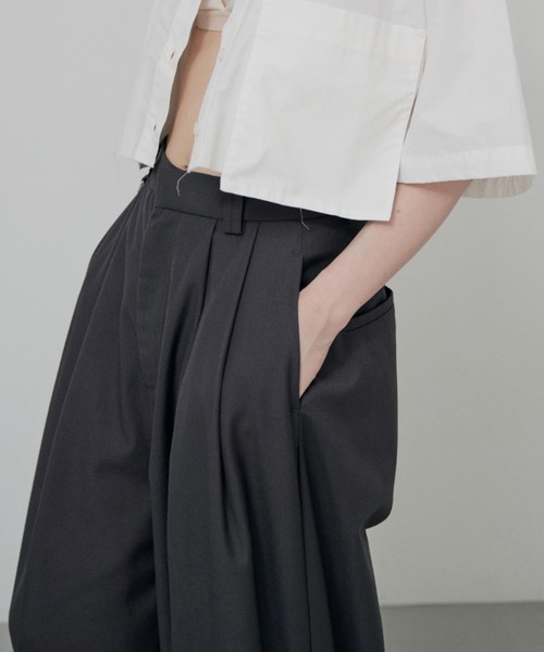lit(リット)の「D Ring Tuck Pants(スラックス・レディース・ブラック/チャコールグレー・36/38)」の12枚目の写真