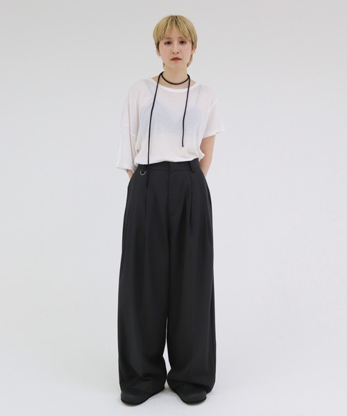 lit(リット)の「D Ring Tuck Pants(スラックス・レディース・ブラック/チャコールグレー・36/38)」の20枚目の写真