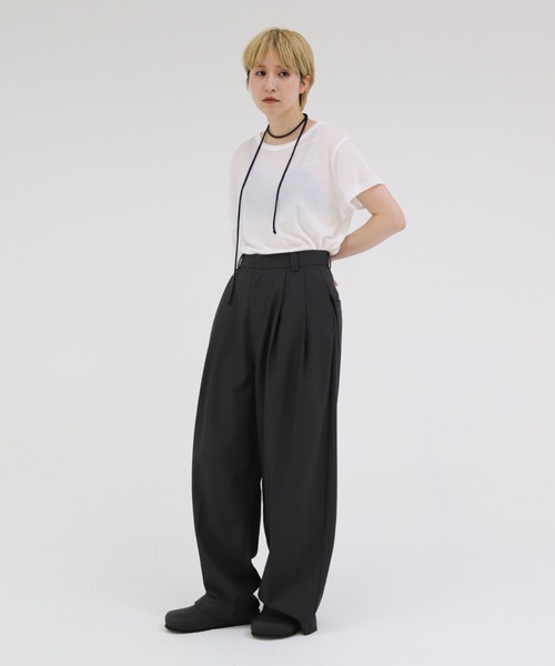 lit(リット)の「D Ring Tuck Pants(スラックス・レディース・ブラック/チャコールグレー・36/38)」の22枚目の写真