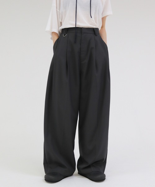 lit(リット)の「D Ring Tuck Pants(スラックス・レディース・ブラック/チャコールグレー・36/38)」の17枚目の写真