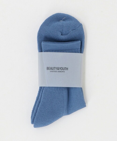 BEAUTY&YOUTH UNITED ARROWS（ビューティーアンドユースユナイテッドアローズ）の「抗菌・防臭 リブ パイル クォーター ソックス（ソックス/靴下・メンズ・ライトブルー/ライトグレー/ホワイト/ブラック・FREE）」の4枚目の写真