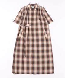 ZUCCa ワンピース　半袖 zucca 半袖ひざ丈ワンピース 黒/チェック柄 - メルカリ