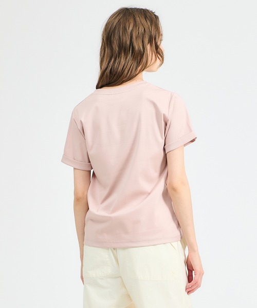 ESTNATION（エストネーション）の「ESTNATION / アルビニ コットンスムース ロールアップ Tシャツ（Tシャツ/カットソー・レディース・ホワイト/ブラック/ピンク/ネイビー・FREE）」の9枚目の写真