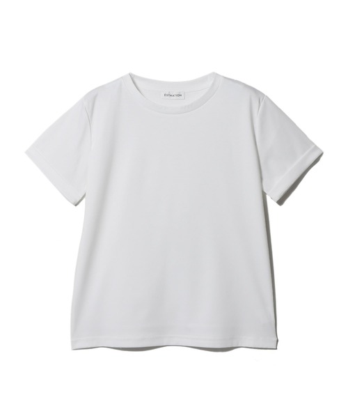 ESTNATION（エストネーション）の「ESTNATION / アルビニ コットンスムース ロールアップ Tシャツ（Tシャツ/カットソー・レディース・ホワイト/ブラック/ピンク/ネイビー・FREE）」の18枚目の写真