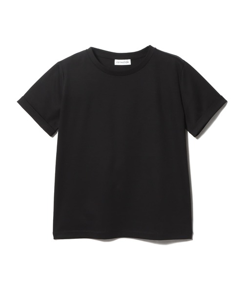 ESTNATION（エストネーション）の「ESTNATION / アルビニ コットンスムース ロールアップ Tシャツ（Tシャツ/カットソー・レディース・ホワイト/ブラック/ピンク/ネイビー・FREE）」の19枚目の写真