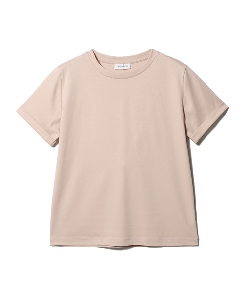 ESTNATION（エストネーション）の「ESTNATION / アルビニ コットンスムース ロールアップ Tシャツ（Tシャツ/カットソー・レディース・ホワイト/ブラック/ピンク/ネイビー・FREE）」の20枚目の写真