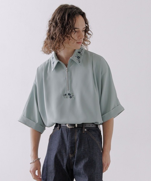 HARE（ハレ）の「【一部カラーSET UP対応】DABOハーフZIPシシュウシャツ(HARE)（シャツ/ブラウス・メンズ・グレー/ブラック/グリーン・FREE）」の18枚目の写真