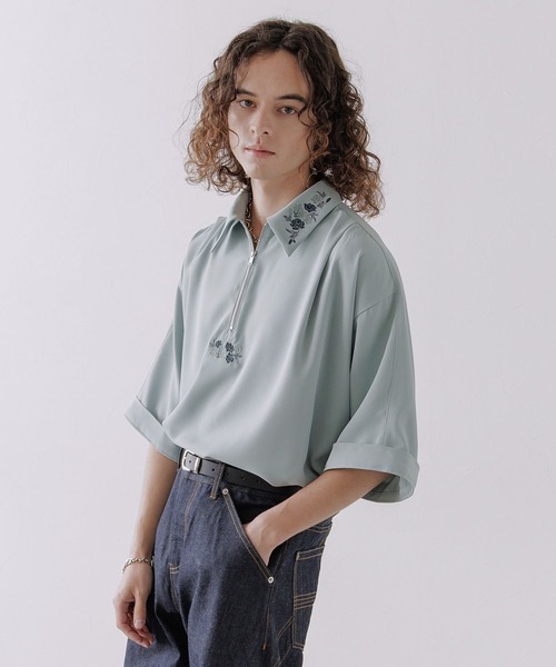 HARE（ハレ）の「【一部カラーSET UP対応】DABOハーフZIPシシュウシャツ(HARE)（シャツ/ブラウス・メンズ・グレー/ブラック/グリーン・FREE）」の19枚目の写真