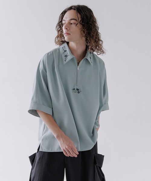 HARE（ハレ）の「【一部カラーSET UP対応】DABOハーフZIPシシュウシャツ(HARE)（シャツ/ブラウス・メンズ・グレー/ブラック/グリーン・FREE）」の21枚目の写真