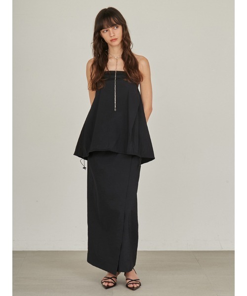 styling/(スタイリング)の「【S/S(エスバイエス)】<ウォッシャブル・撥水>ラップスカート(スカート・レディース・ライトグレー/ブラック・FREE)」の2枚目の写真