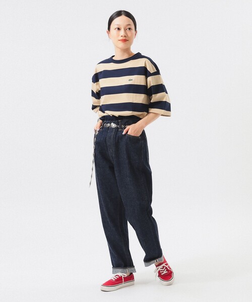 LACOSTE(ラコステ)の「【7/24値下げ】【WEB限定】【別注】LACOSTE / ボーダー ショートスリーブ Tシャツ(Tシャツ/カットソー・レディース・グレー/ブラック/レッド/ネイビー・36)」の6枚目の写真
