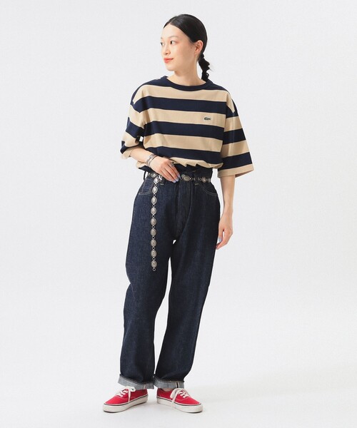 LACOSTE(ラコステ)の「【7/24値下げ】【WEB限定】【別注】LACOSTE / ボーダー ショートスリーブ Tシャツ(Tシャツ/カットソー・レディース・グレー/ブラック/レッド/ネイビー・36)」の7枚目の写真