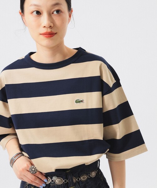 LACOSTE(ラコステ)の「【7/24値下げ】【WEB限定】【別注】LACOSTE / ボーダー ショートスリーブ Tシャツ(Tシャツ/カットソー・レディース・グレー/ブラック/レッド/ネイビー・36)」の10枚目の写真