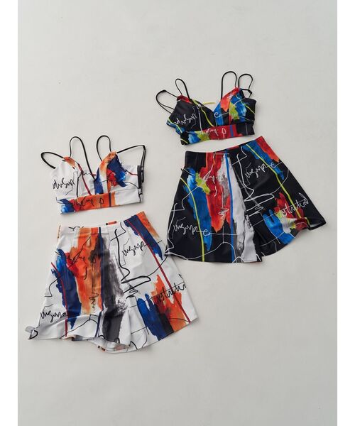 UN3D.（アンスリード）の「RAKUGAKI ART SHORT PT / ラクガキアートショートパンツ（水着・レディース・ホワイト/ブラック・36/38）」の20枚目の写真